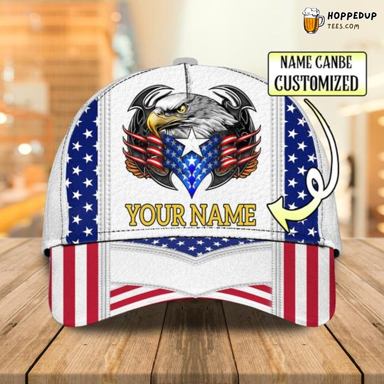 3D Classic Cap Personalized Name Honoring American Eagle Distinct Design