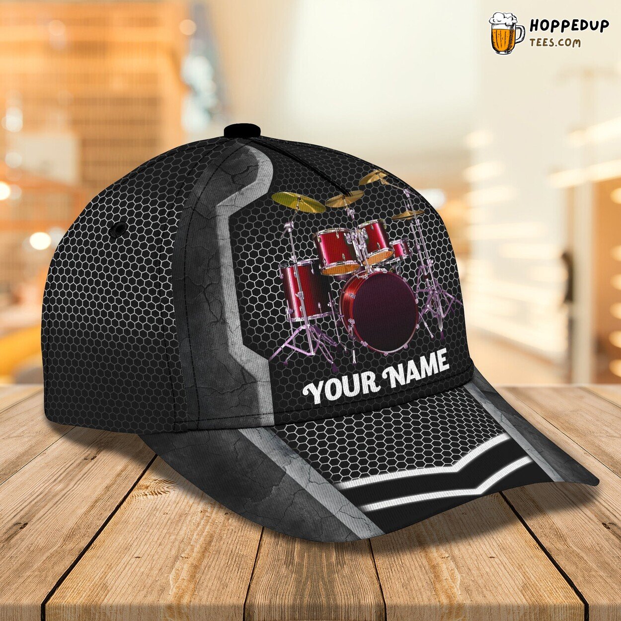 3D Classic Cap Personalized Name Red Drum Enthusiast Distinctive Design