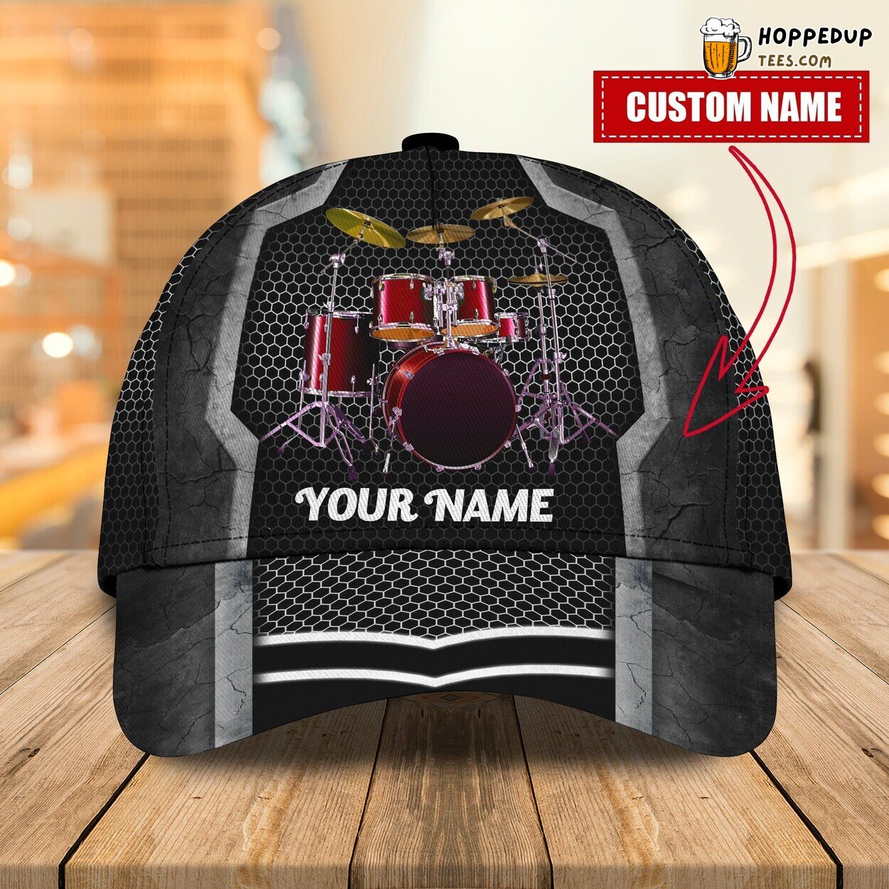 3D Classic Cap Personalized Name Red Drum Enthusiast Distinctive Design