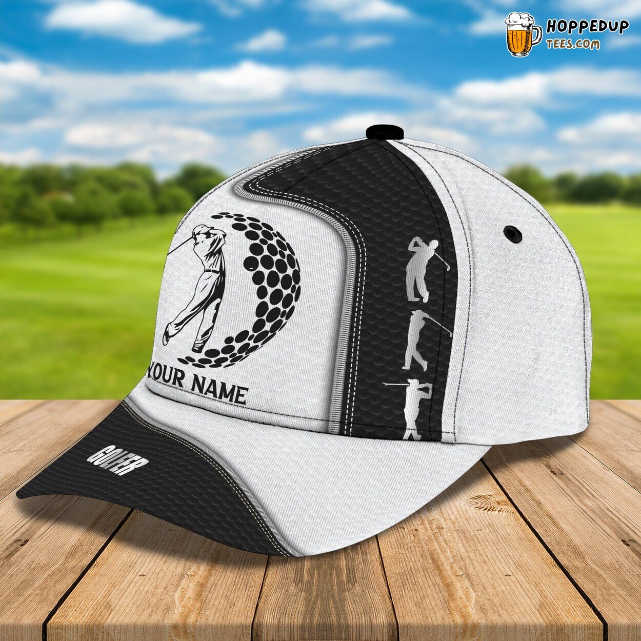 3D Classic Cap Personalized Name Signature Golfer Design Cap