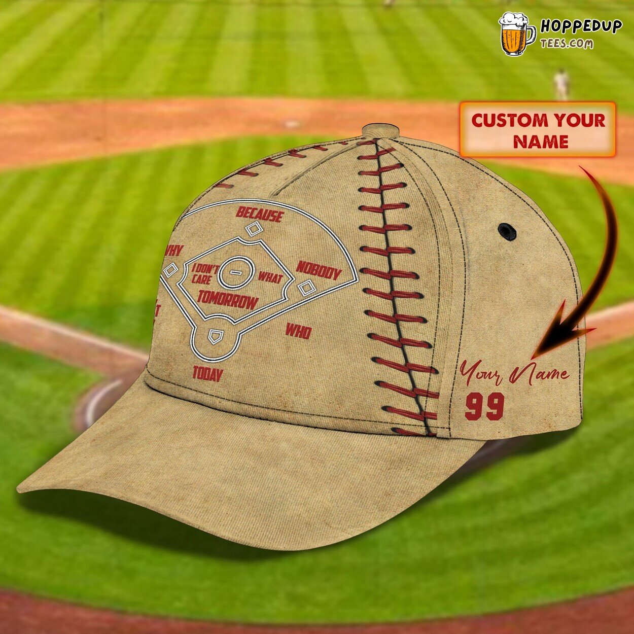 3D Classic Cap Personalized Name Unique Design Celebrating Baseball