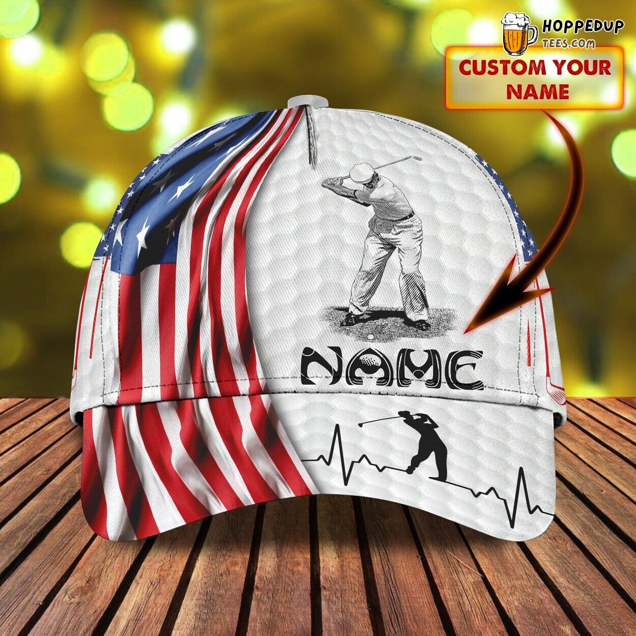 3D Classic Cap Personalized Name Unique Design Celebrating Golf