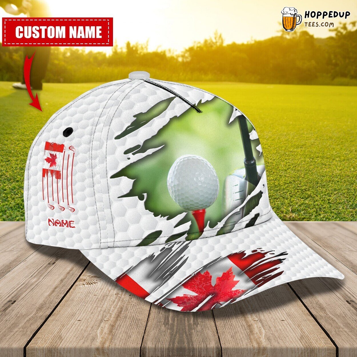 3D Classic Cap Personalized Name Unique Design Embracing Golf Course
