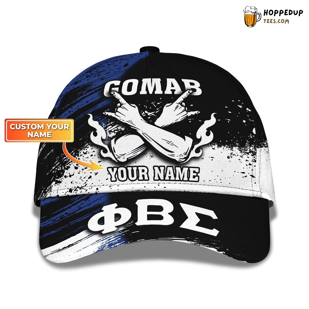 3D Classic Cap Phi Beta Sigma Brotherhood Personalized Name Hat Design