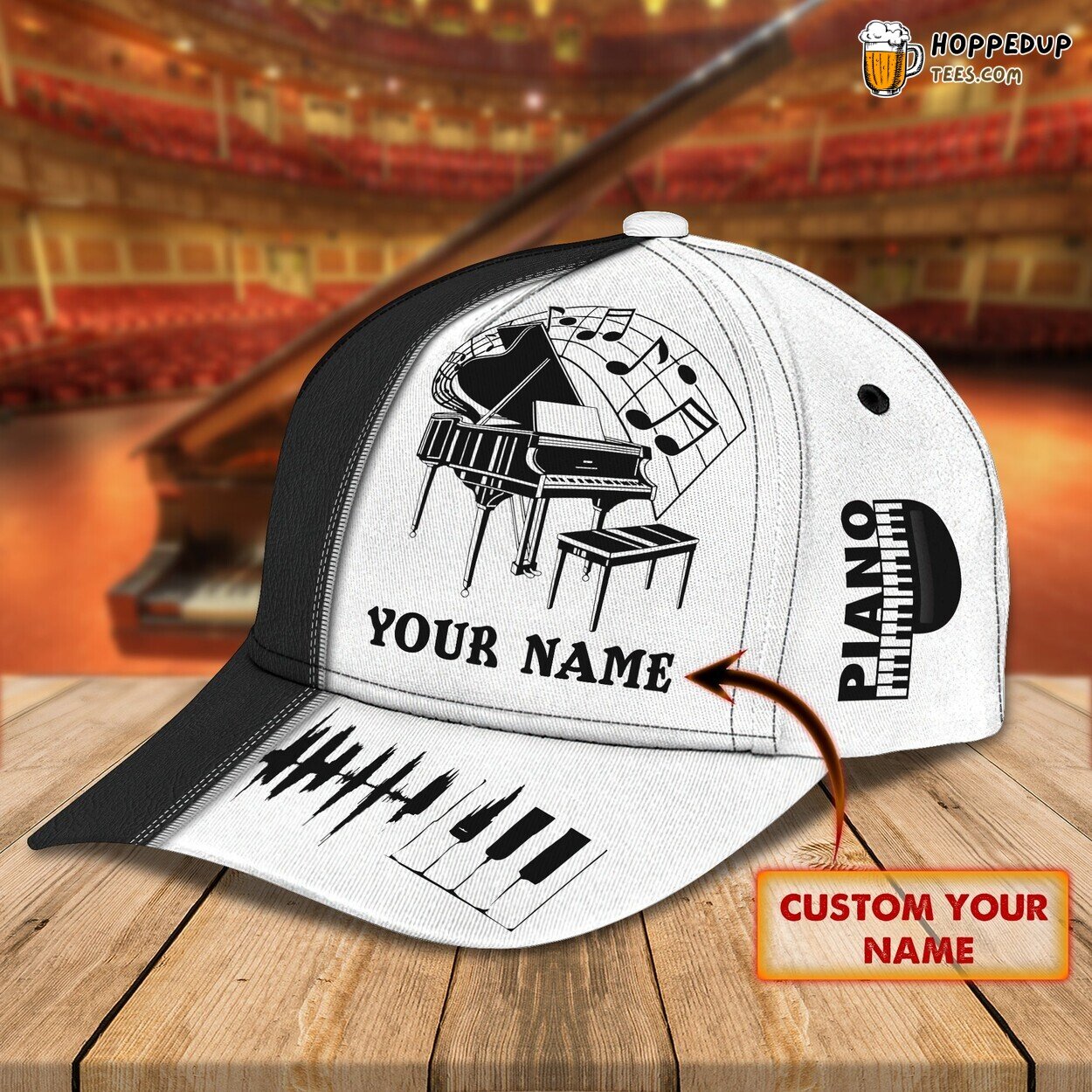 3D Classic Cap Piano Melodies Passionate Personalized Hat Creation