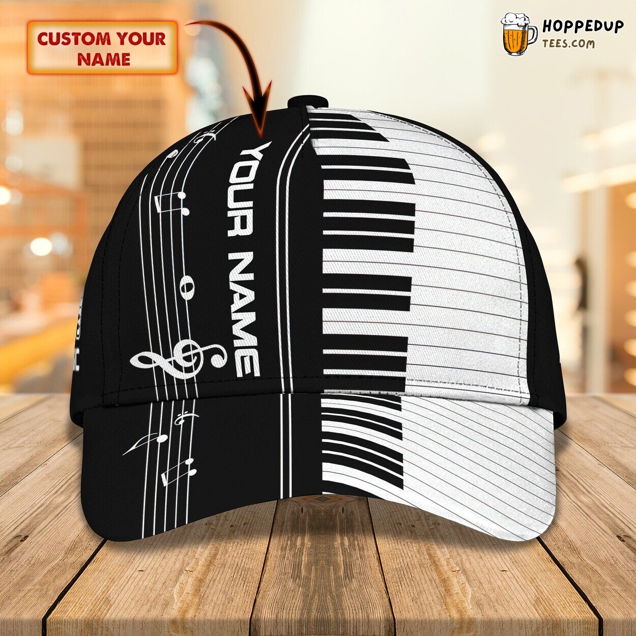 3D Classic Cap Piano Personalized Name Exclusive Elegant Unique Design