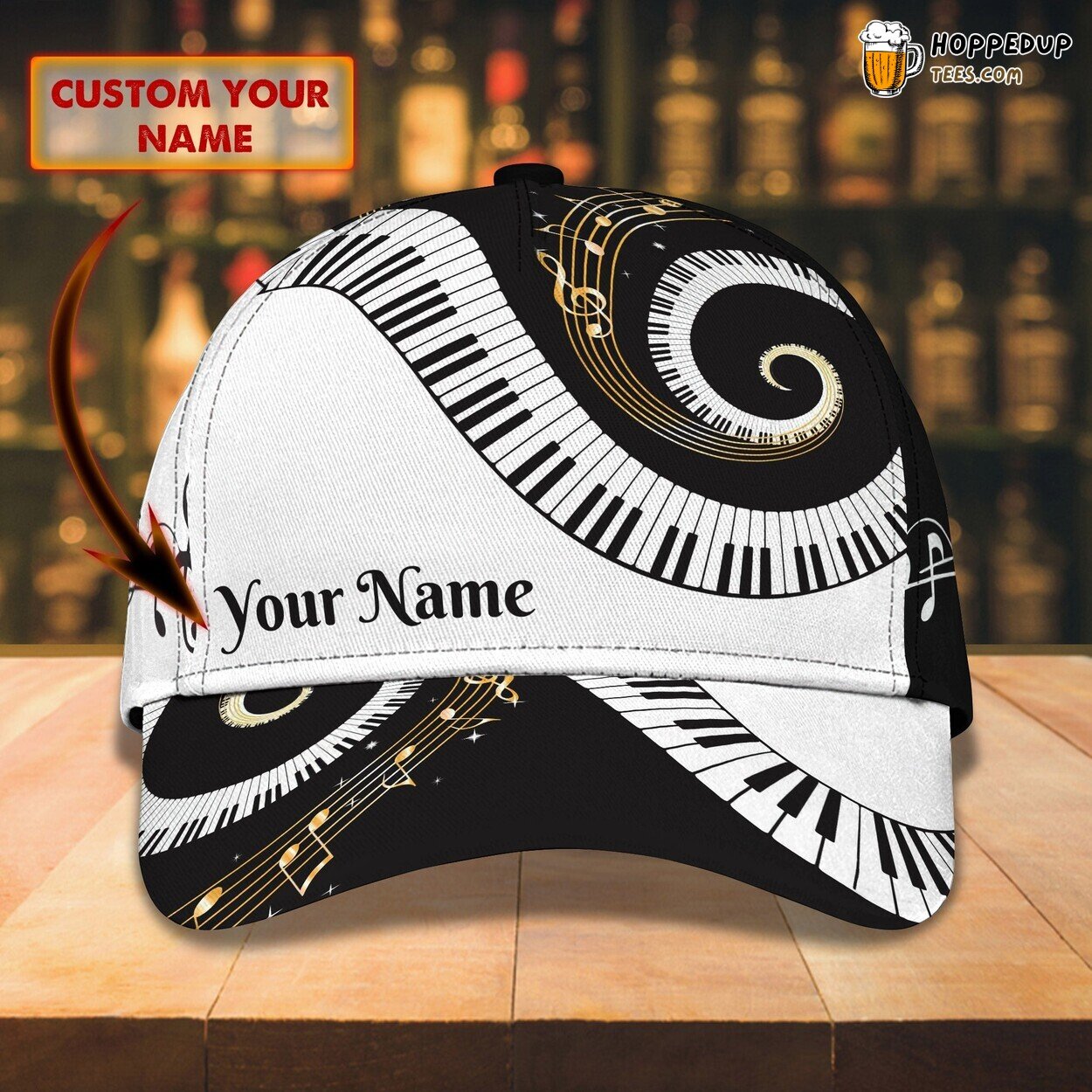 3D Classic Cap Piano Personalized Name Unique Stylish Best Model Look Trend