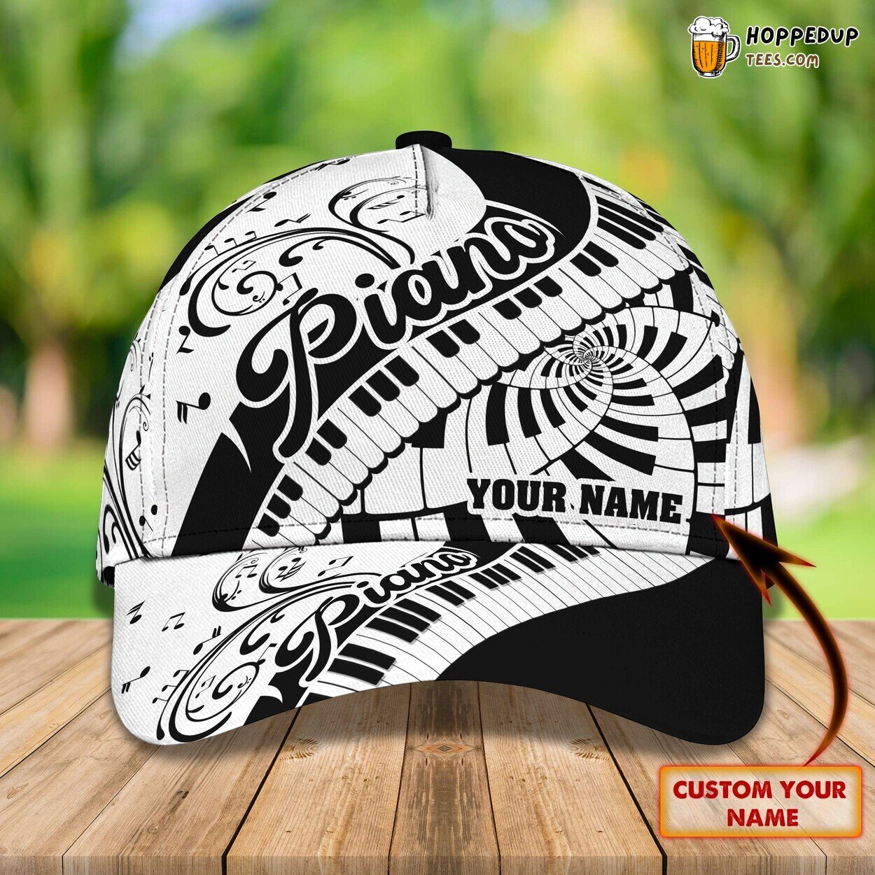 3D Classic Cap Piano Personalized Name Unique Stylish Premium Fit Trend