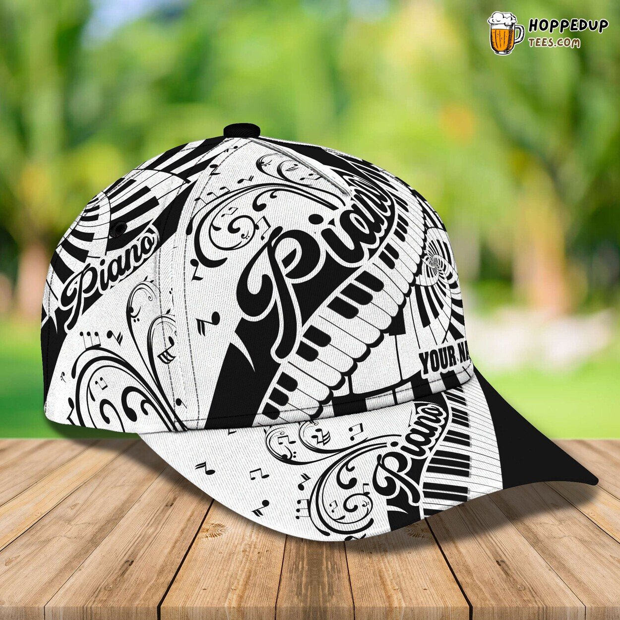 3D Classic Cap Piano Rhythms Personalized Name Unique Hat Design 3D Classic Cap Piano Rhythms Personalized Name Unique Hat Design
