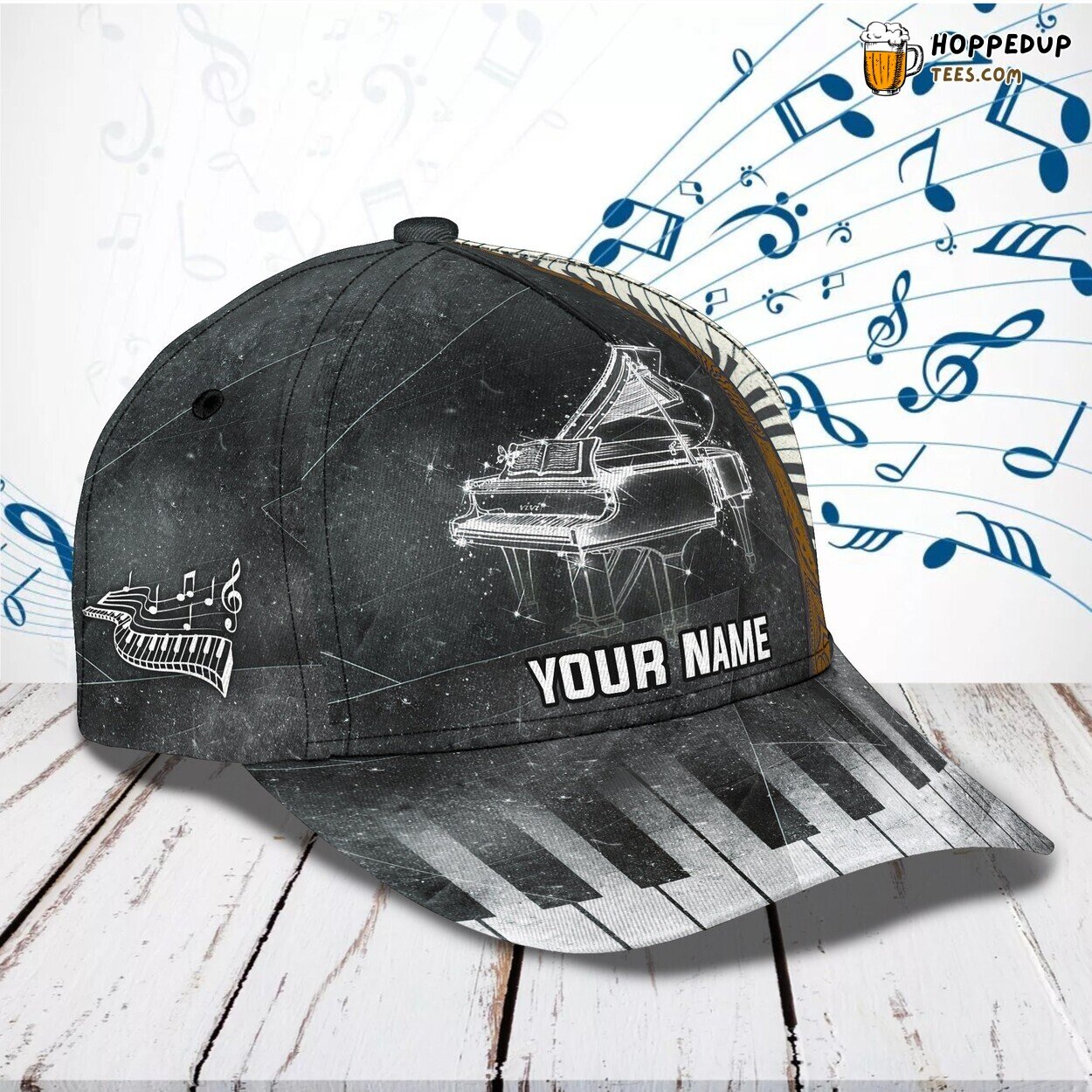 3D Classic Cap Piano Washed Personalized Name Unique Stylish Top Choice