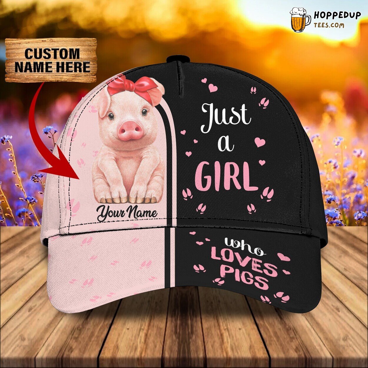 3D Classic Cap Pig Enthusiast Personalized Name Classic Hat Unique Experience