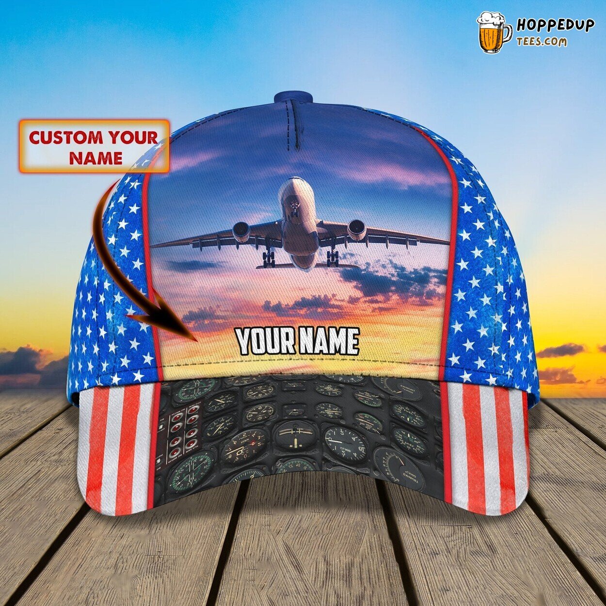3D Classic Cap Pilot Adventures Series Personalized Name Classic Hat Tribute