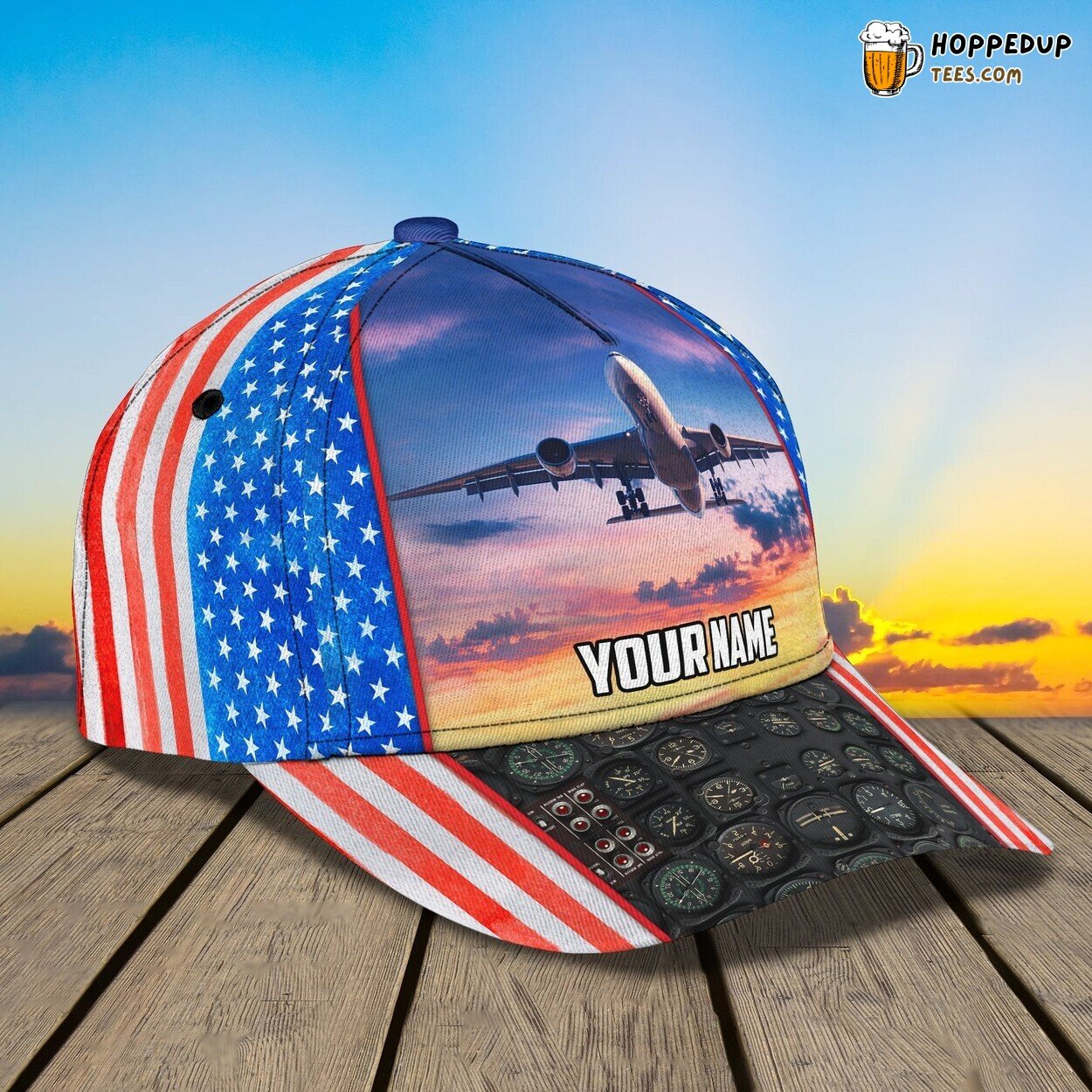 3D Classic Cap Pilot Adventures Series Personalized Name Classic Hat Tribute