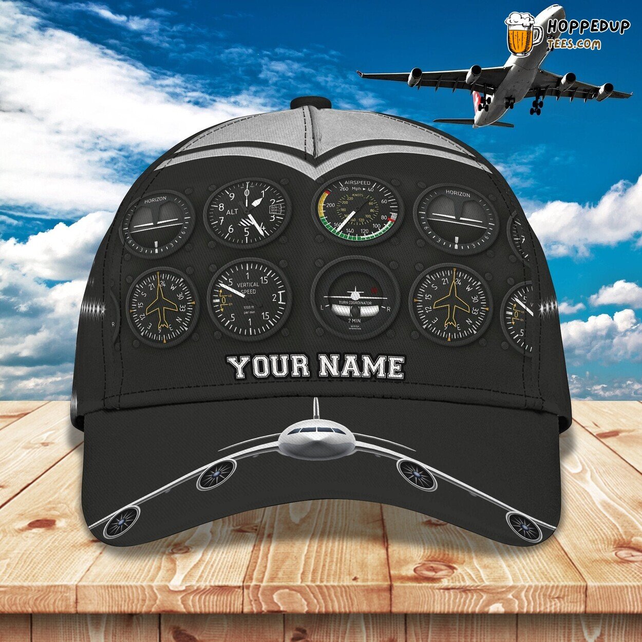 3D Classic Cap Pilot Flying High Personalized Name Classic Hat Unique Tribute