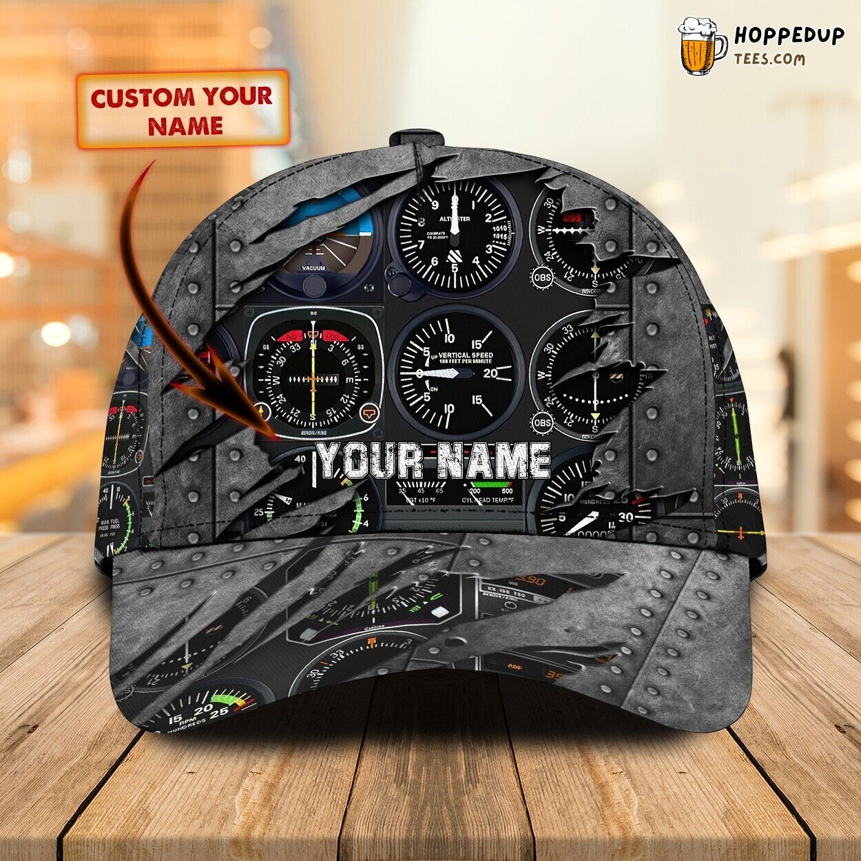 3D Classic Cap Pilot Sky Adventure Personalized Name Classic Hat Unique Series