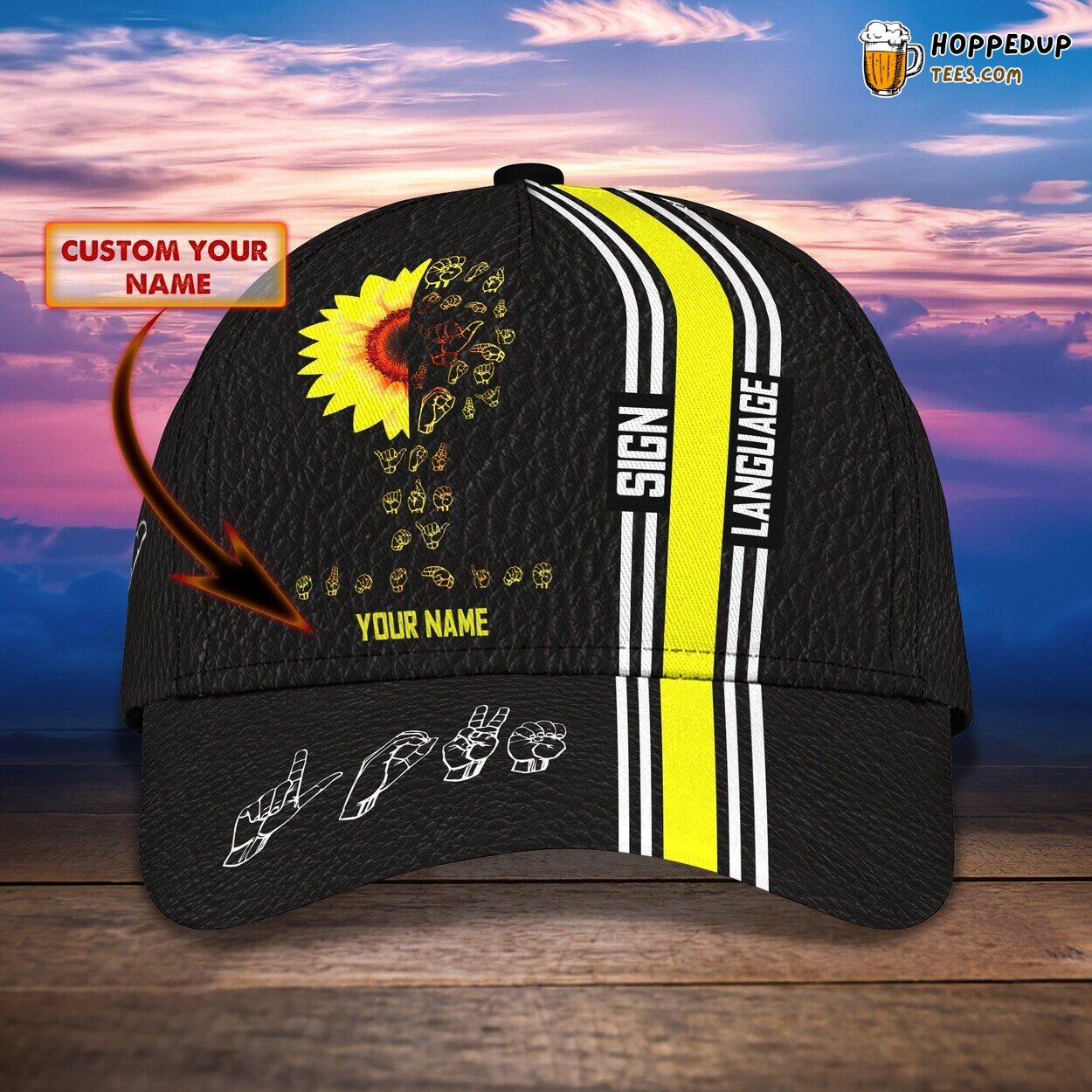 3D Classic Cap Promote Sign Language Personalized Name Stylish Unique Design 3D Classic Cap Promote Sign Language Personalized Name Stylish Unique Design