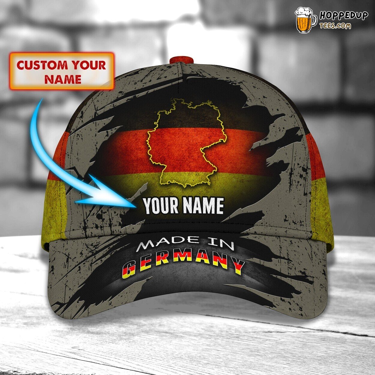 3D Classic Cap Proudly Made in Germany Personalized Name Hat Design