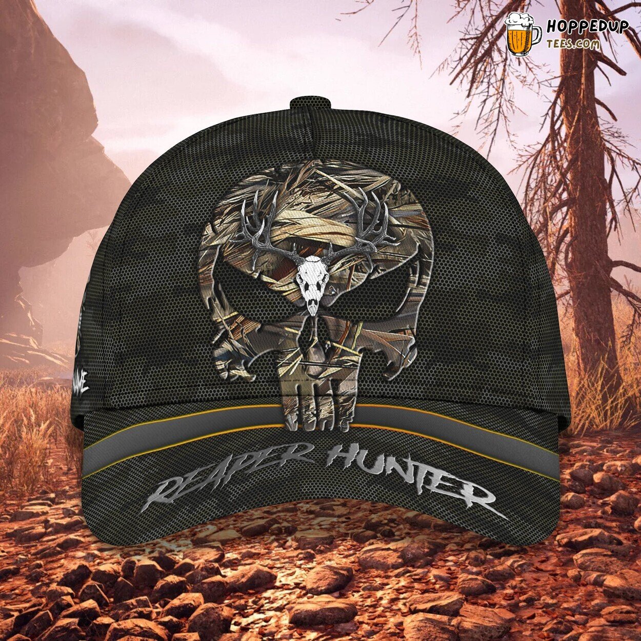 3D Classic Cap Reaper Hunter Design Personalized Name Hat Experience