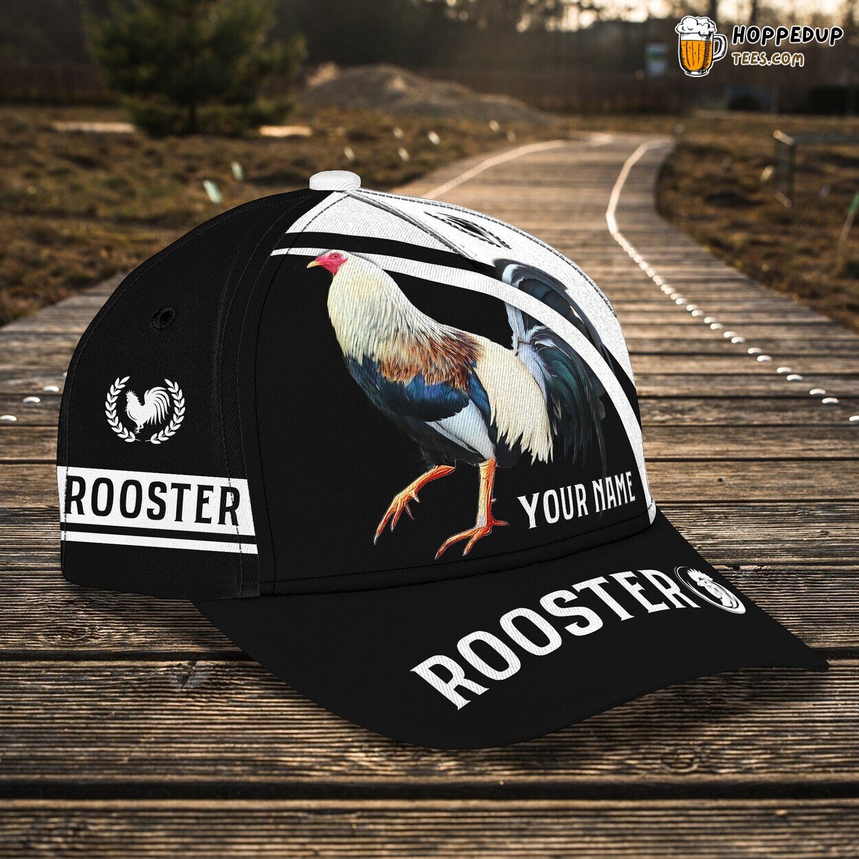 3D Classic Cap Rooster Enthusiasts Personalized Name Classic Hat Design Tribute