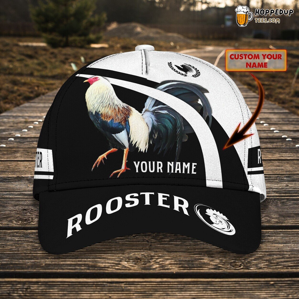 3D Classic Cap Rooster Enthusiasts Personalized Name Classic Hat Design Tribute