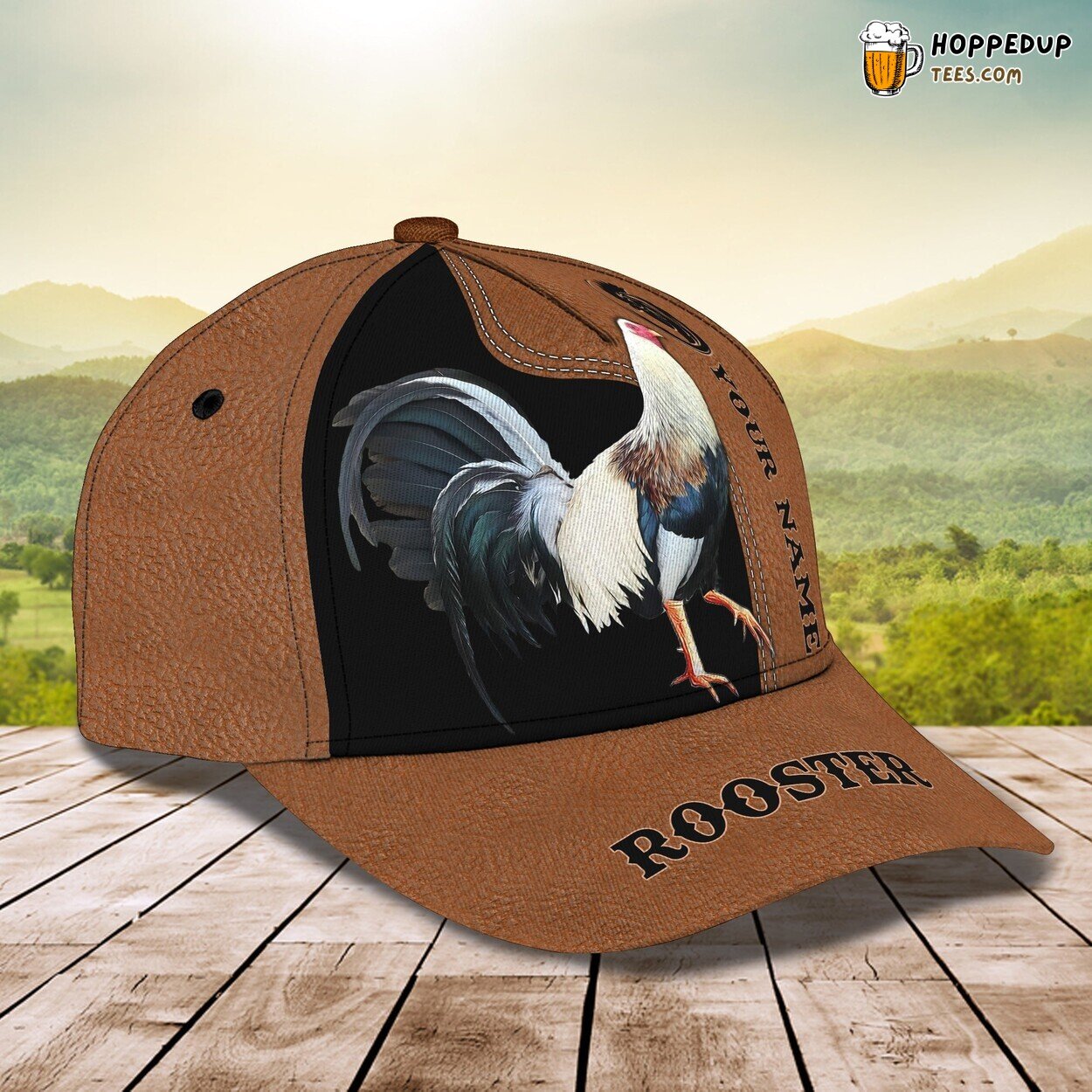 3D Classic Cap Rooster Morning Call Personalized Name Hat Tribute