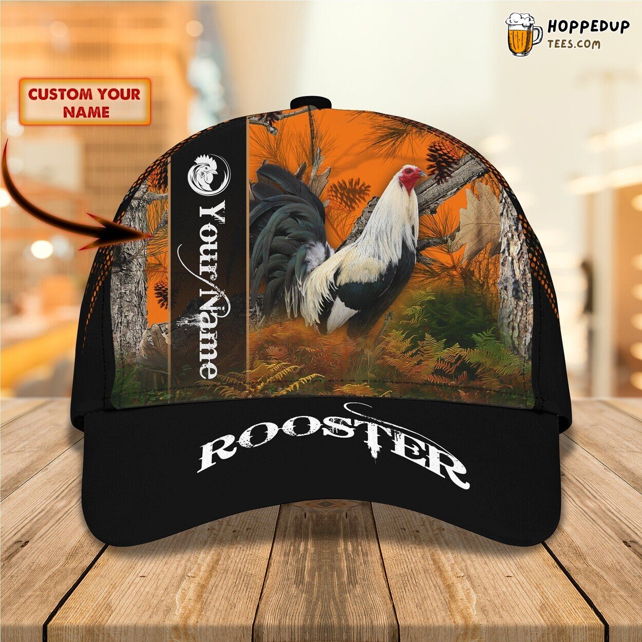 3D Classic Cap Rooster Personalized Name Stylish Unique Premium Model Trend
