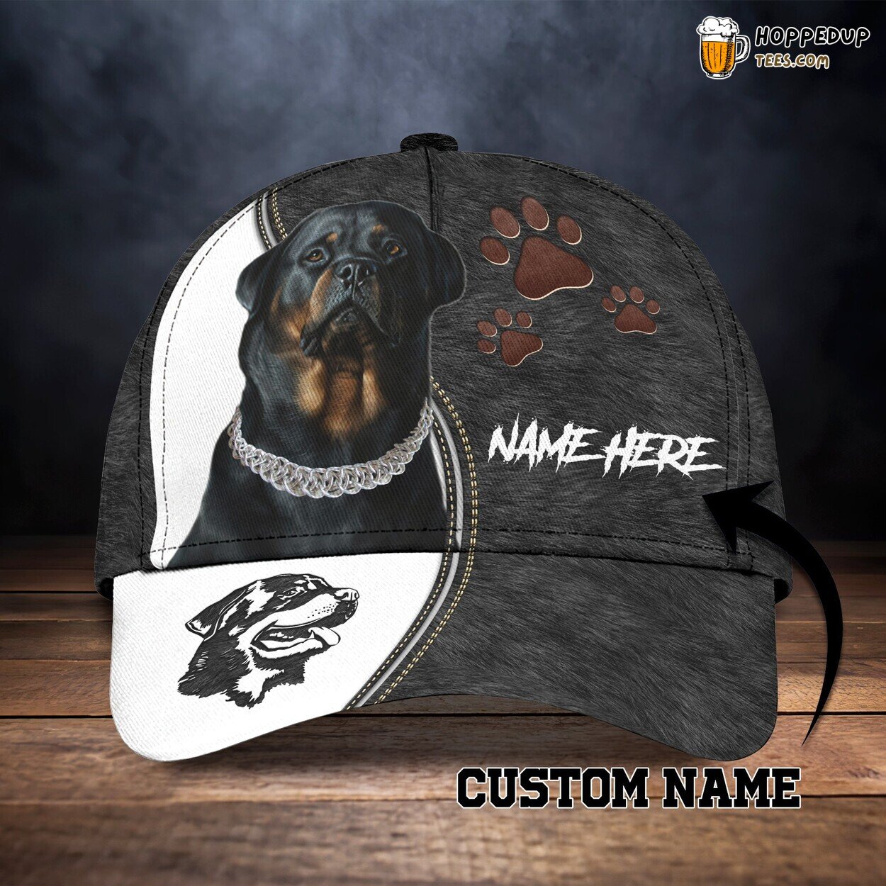 3D Classic Cap Rottweiler Lover Personalized Name Commemorative Cap