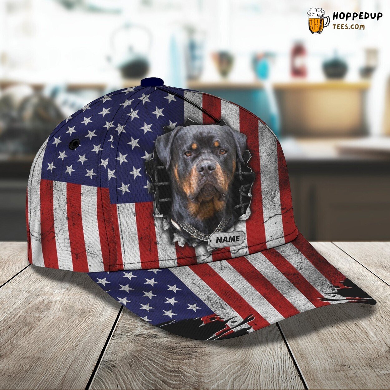 3D Classic Cap Rottweiler Personalized Name Stylish Unique Best Design Model