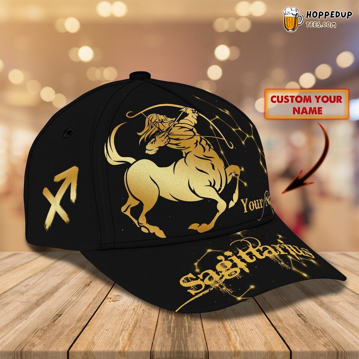 3D Classic Cap Sagittarius Zodiac Personalized Name Hat Enthusiast