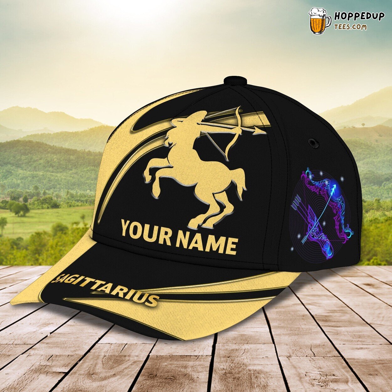 3D Classic Cap Sagittarius Zodiac Sign Personalized Name Hat Experience