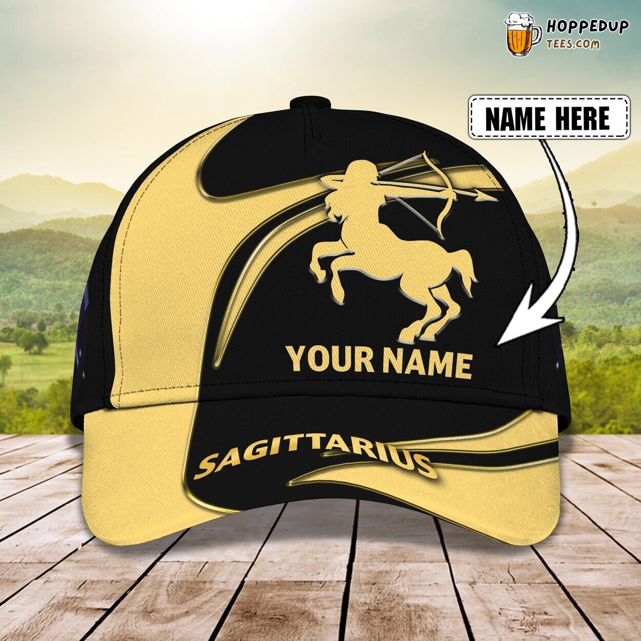 3D Classic Cap Sagittarius Zodiac Sign Personalized Name Hat Experience