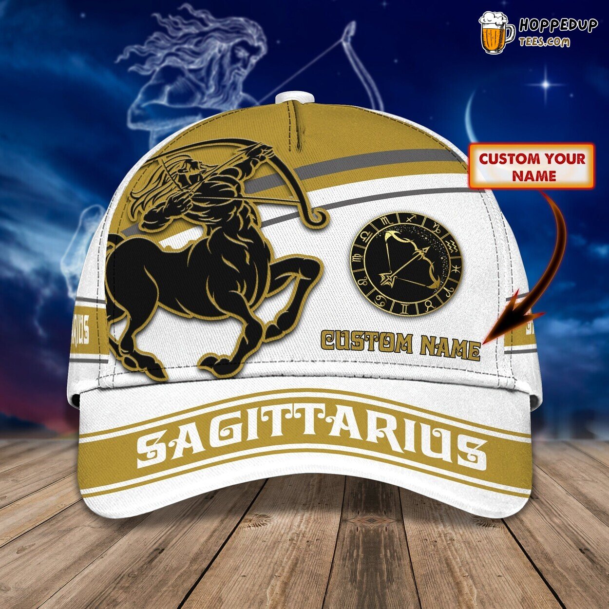 3D Classic Cap Sagittarius Zodiac Tribute Personalized Name Hat Design