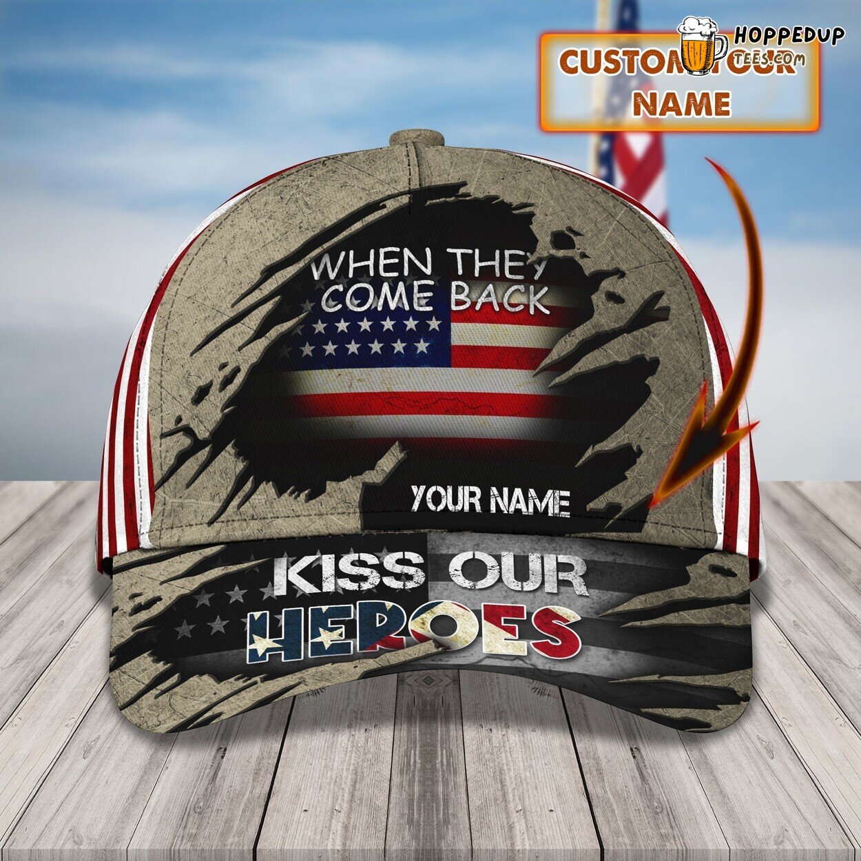 3D Classic Cap Saluting Our Heroes Personalized Name Stylish Unique Premium Design
