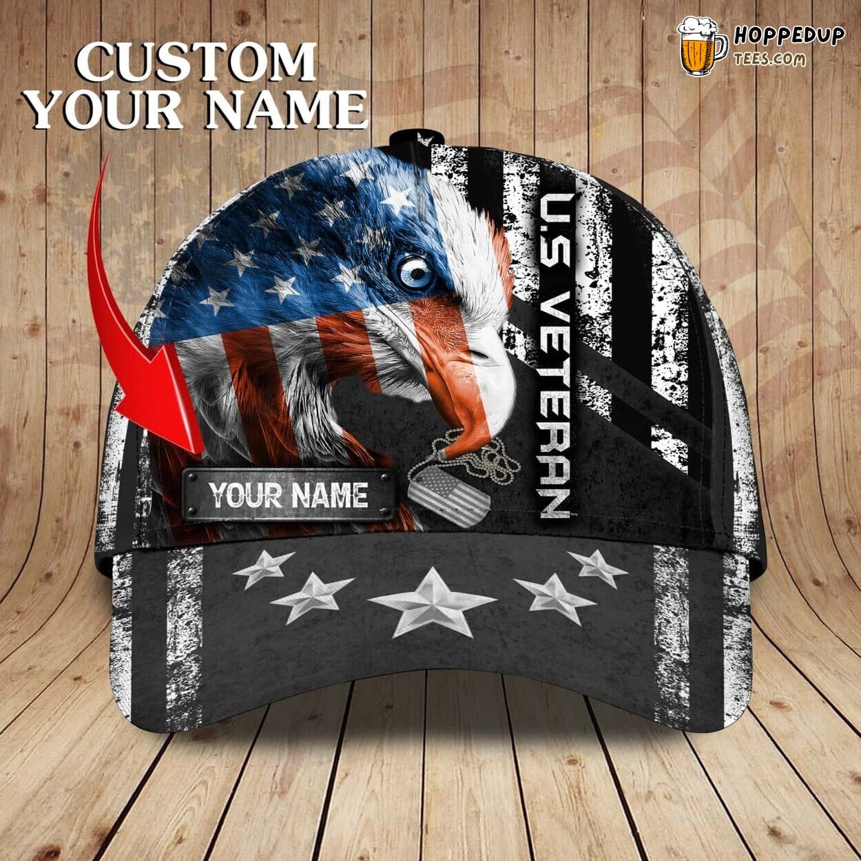3D Classic Cap Saluting Veteran Unique Name Personalized Hat Design
