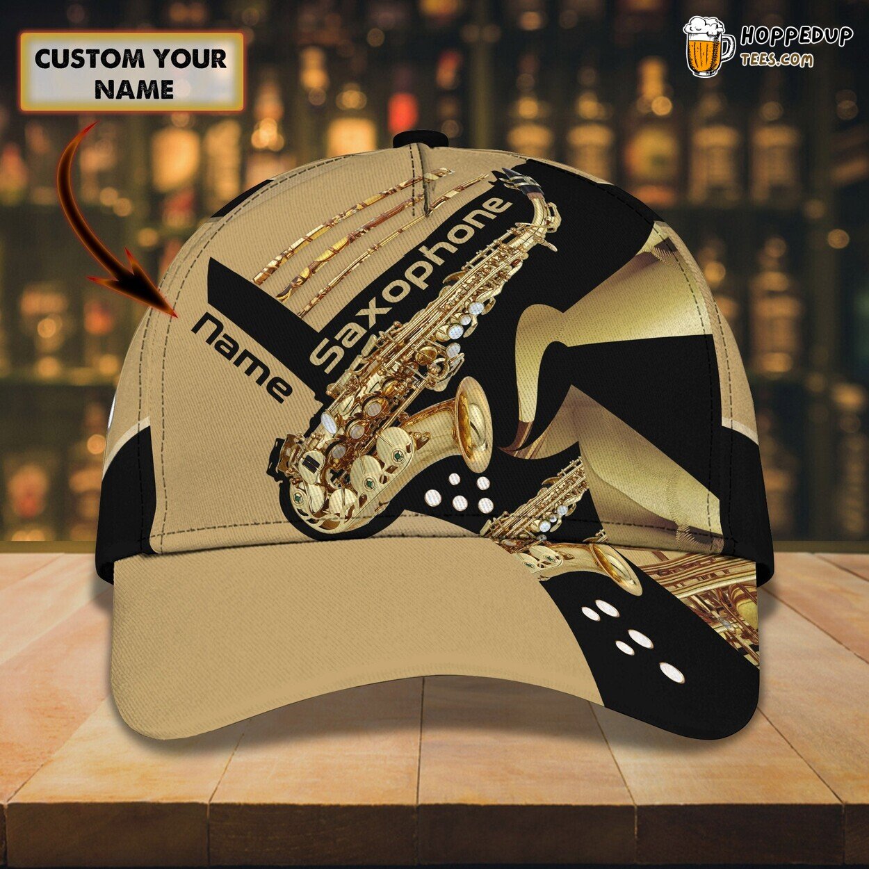 3D Classic Cap Saxophone Melodies Personalized Name Hat Design