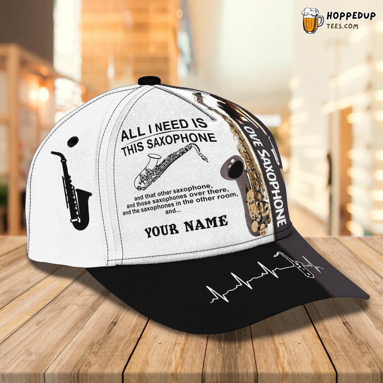 3D Classic Cap Saxophone Symphony Personalized Name Unique Hat Design 3D Classic Cap Saxophone Symphony Personalized Name Unique Hat Design