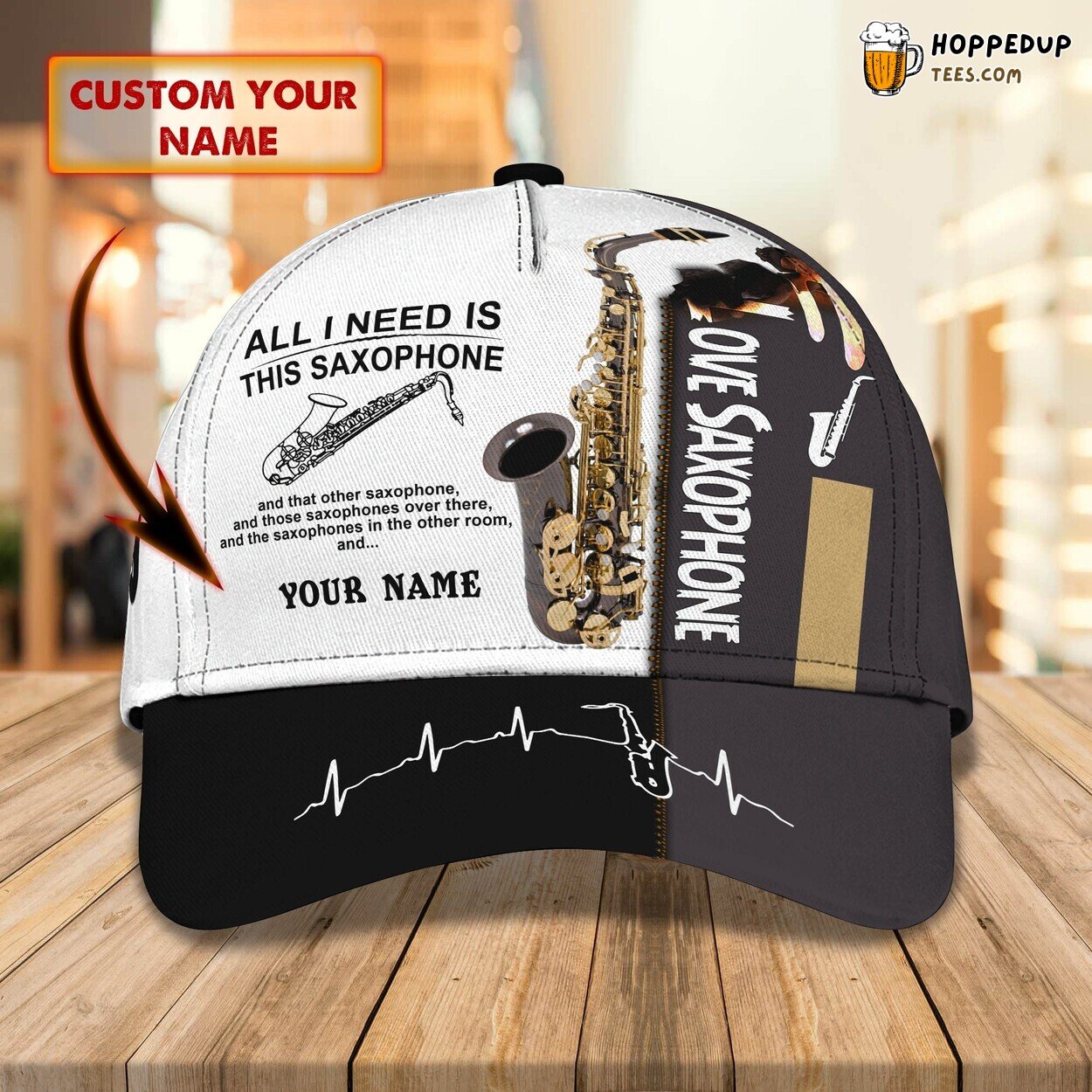 3D Classic Cap Saxophone Symphony Personalized Name Unique Hat Design