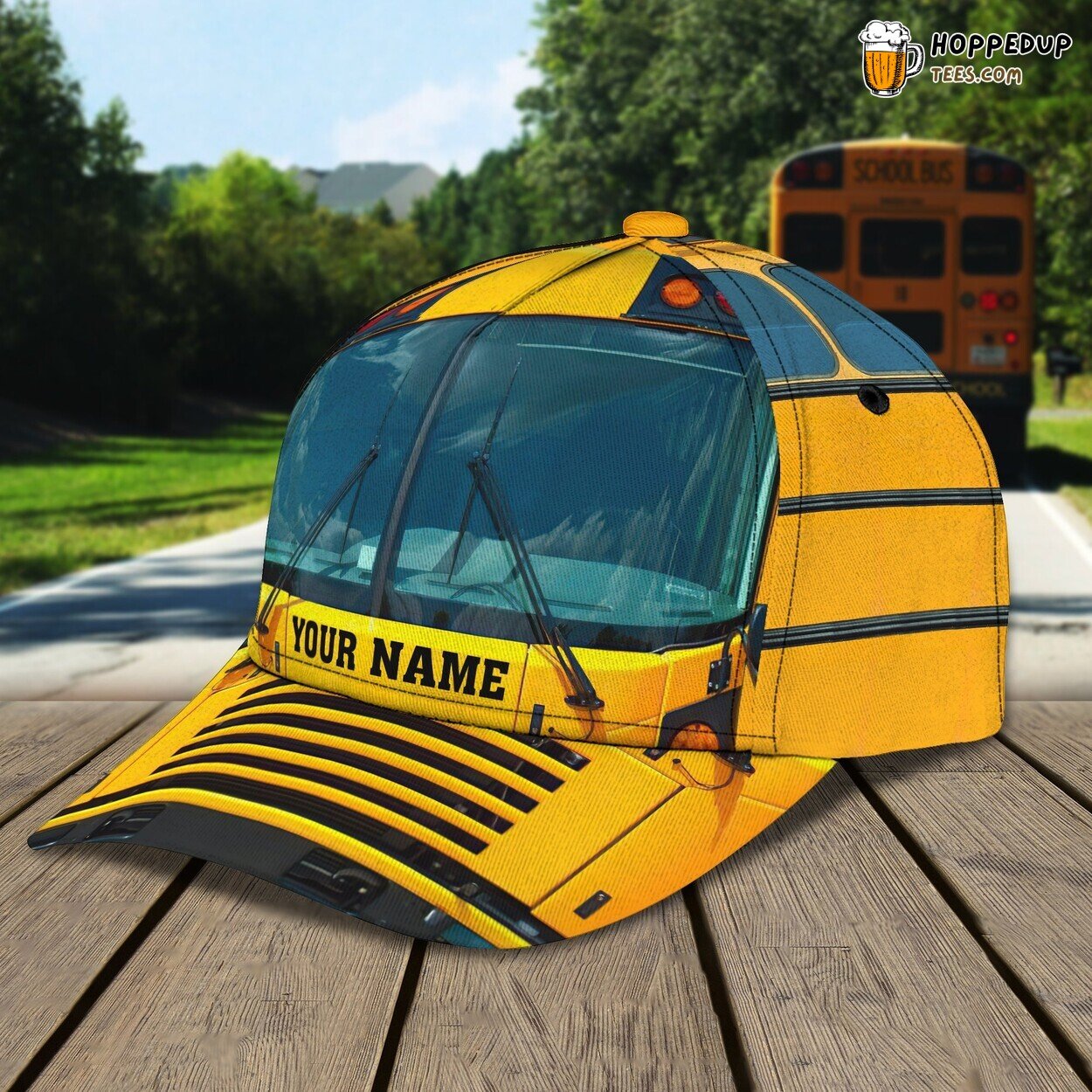 3D Classic Cap School Bus Memories Personalized Name Unique Stylish Premium Design