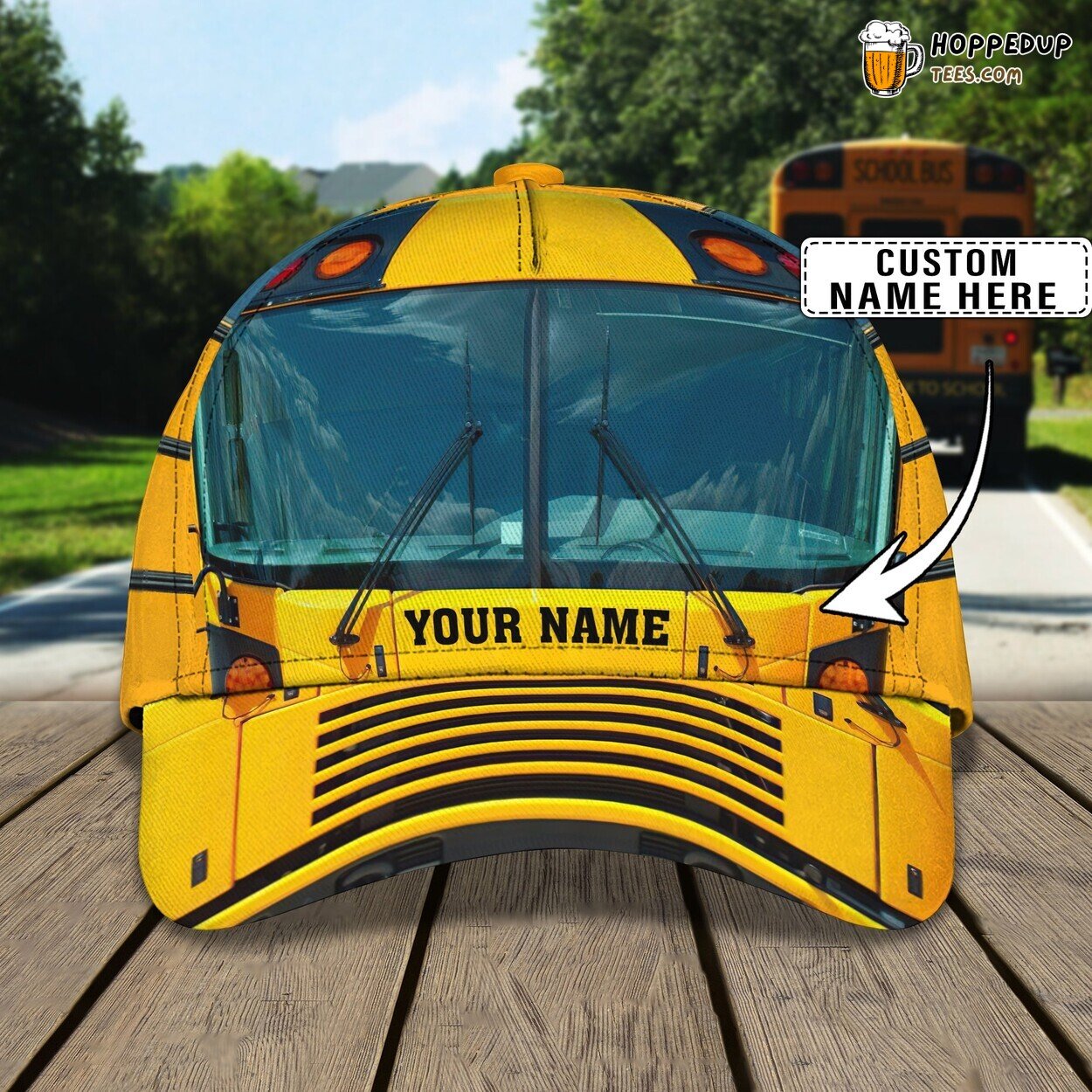 3D Classic Cap School Bus Memories Personalized Name Unique Stylish Premium Design