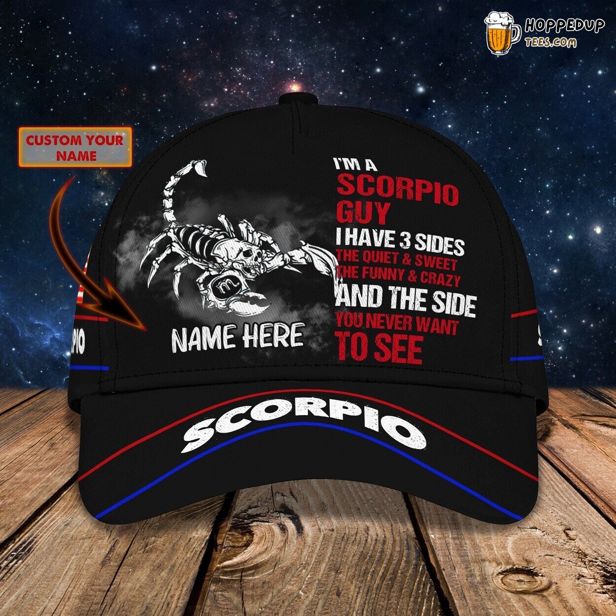 3D Classic Cap Scorpio Enthusiast Personalized Name Classic Hat Design