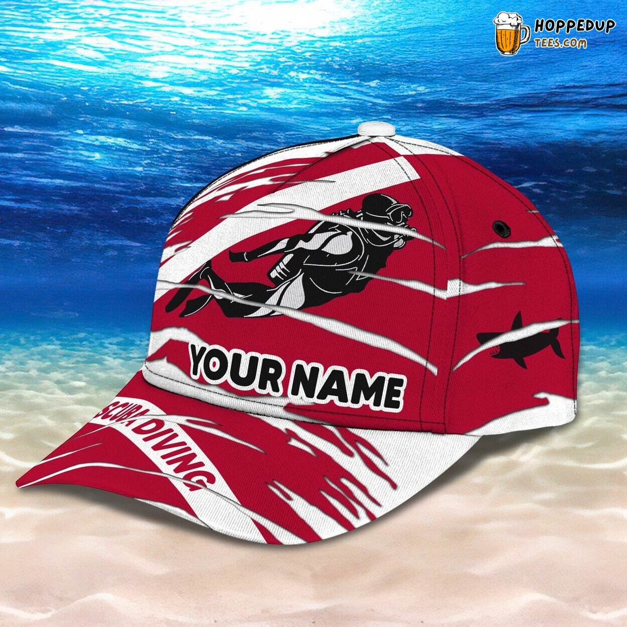 3D Classic Cap Scuba Diving Adventure Personalized Name Hat Design 3D Classic Cap Scuba Diving Adventure Personalized Name Hat Design