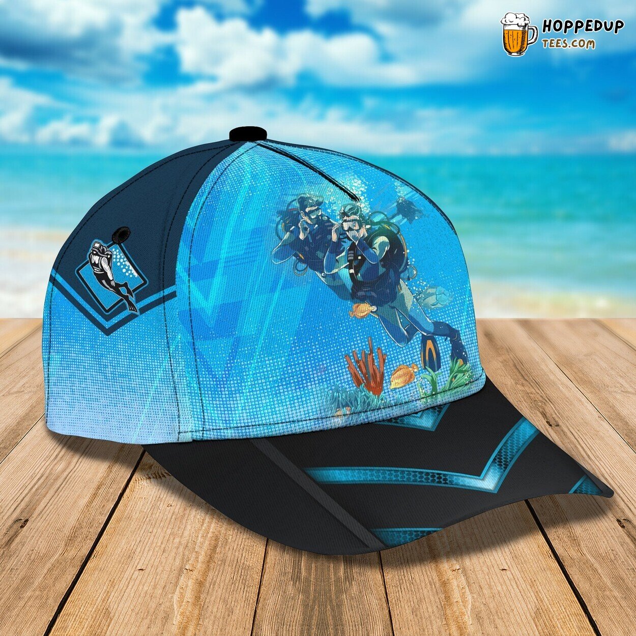 3D Classic Cap Scuba Diving Enthusiasts Personalized Name Hat Unique Series