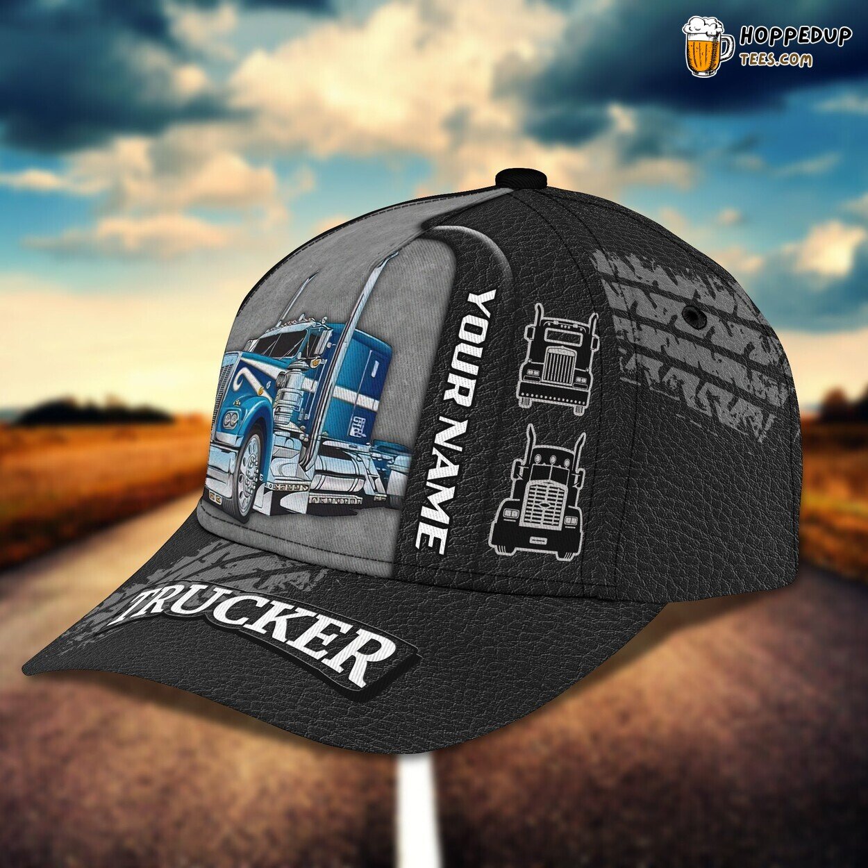 3D Classic Cap Semitrailer Truck Lover Personalized Name Classic Hat 3D Classic Cap Semitrailer Truck Lover Personalized Name Classic Hat