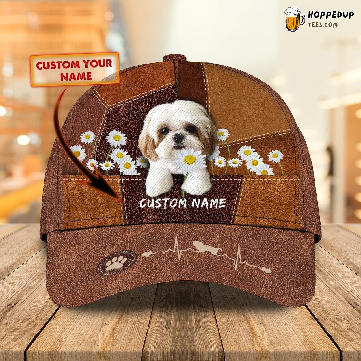 3D Classic Cap Shih Tzu Adoration Personalized Name Distinctive Hat Design