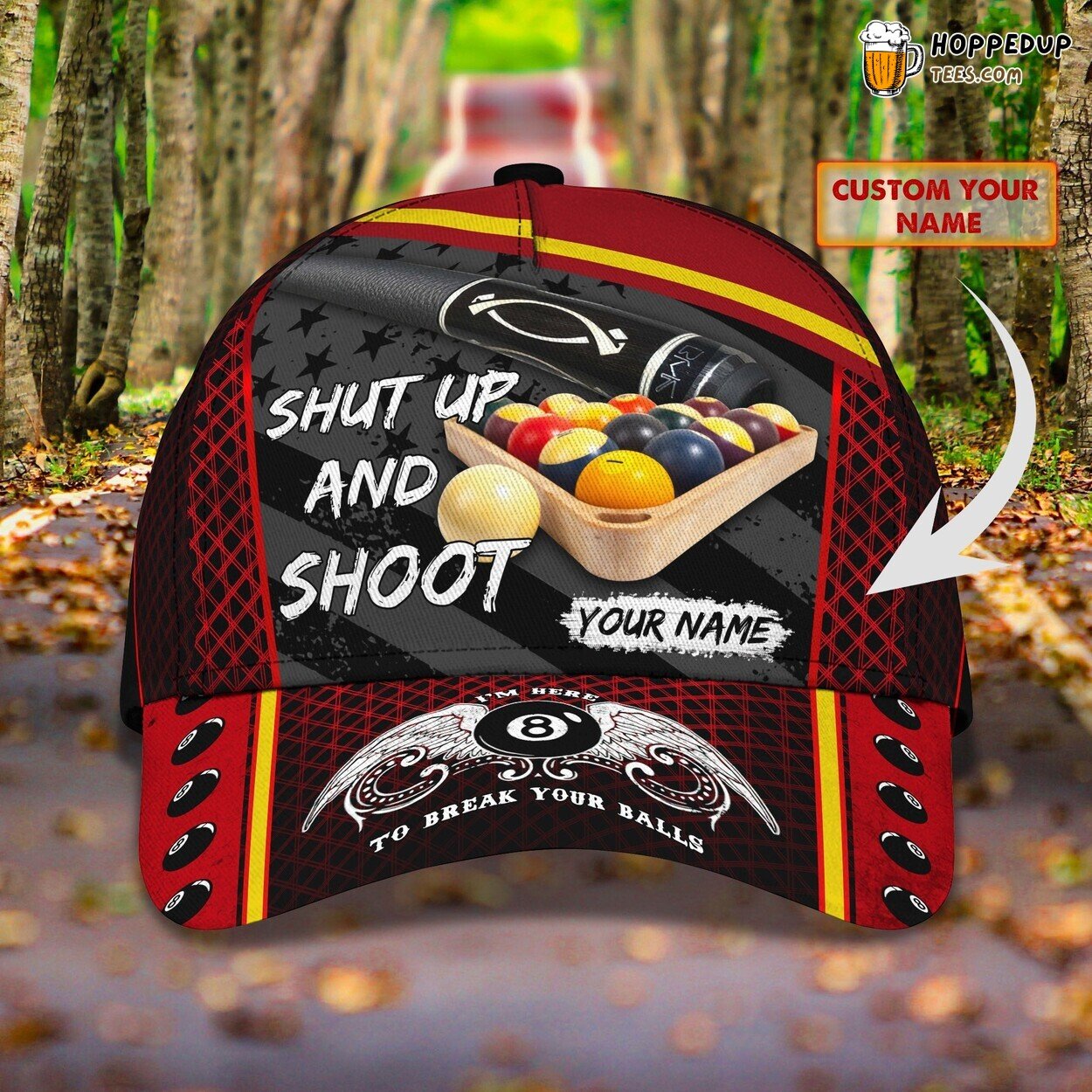 3D Classic Cap Shut Up Shoot Passion Personalized Name Hat Unique Experience