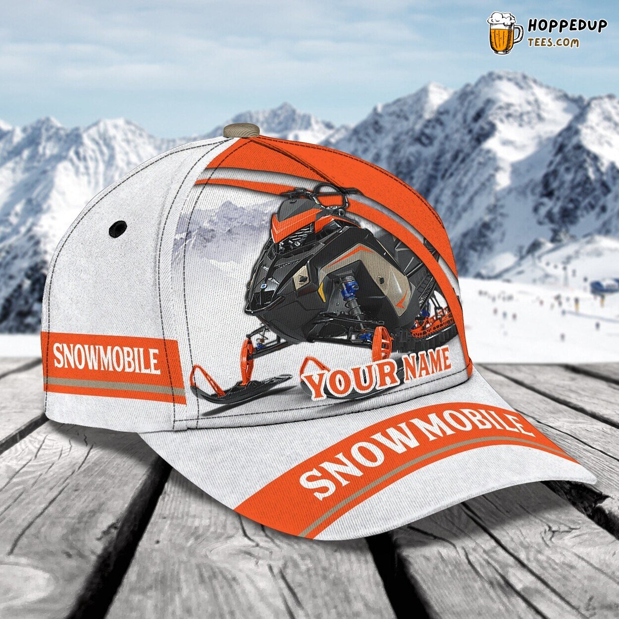3D Classic Cap Snowmobile Adventure Personalized Name Unique Hat Design 3D Classic Cap Snowmobile Adventure Personalized Name Unique Hat Design