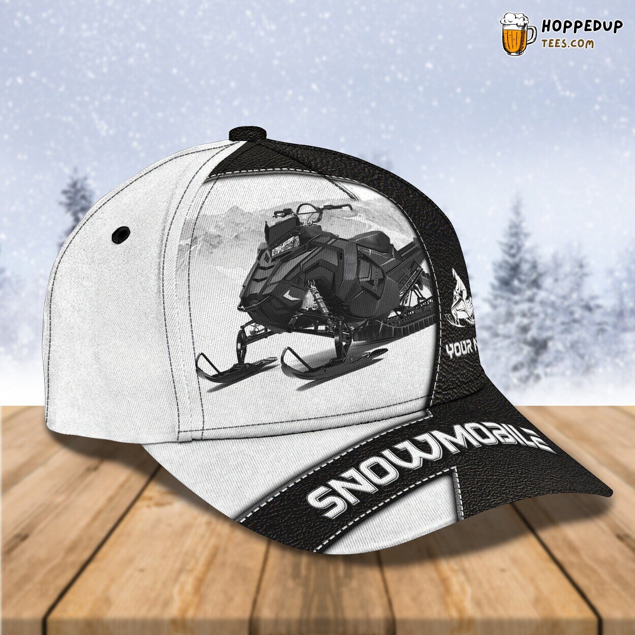 3D Classic Cap Snowmobile Adventures Personalized Name Classic Hat Tribute