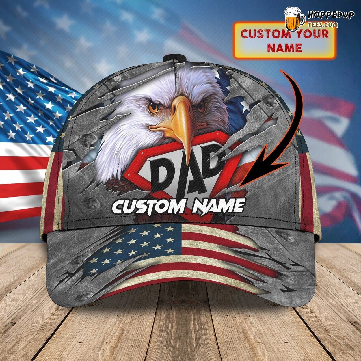 3D Classic Cap Super Dad Celebration Personalized Name Unique Hat Distinct