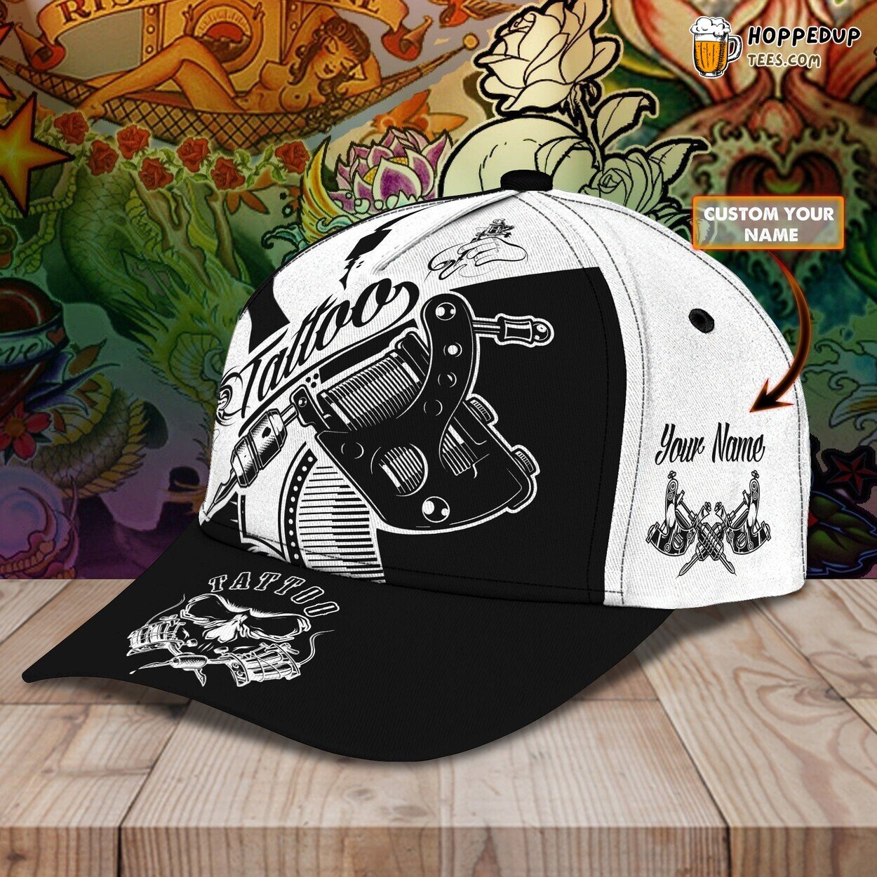 3D Classic Cap Tattoo Artistry Personalized Name Unique Classic Hat