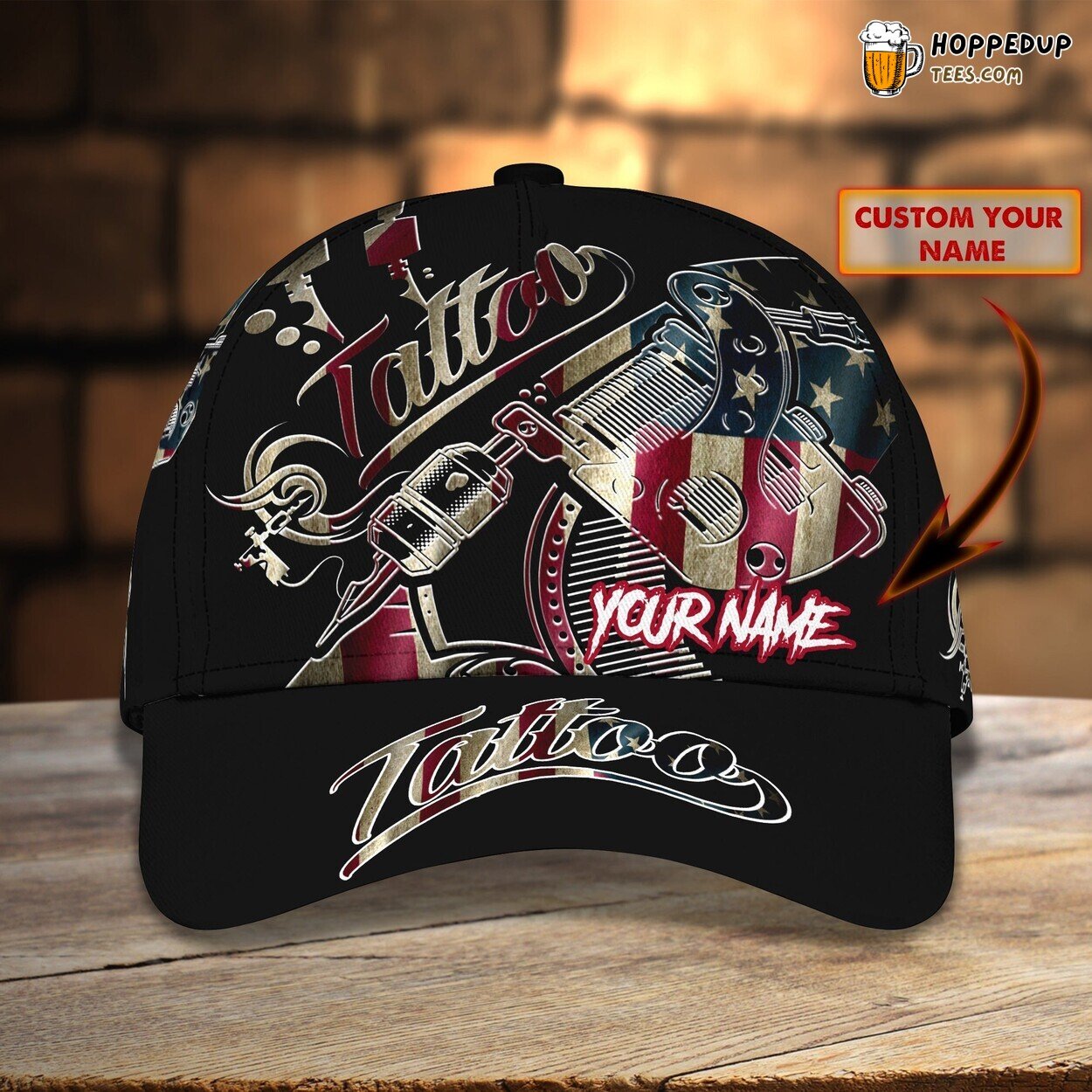 3D Classic Cap Tattoo Artistry Personalized Name Unique Hat Tribute